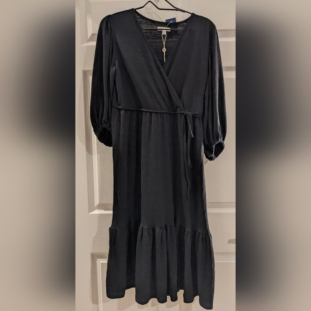 Black Faux wrap Dress